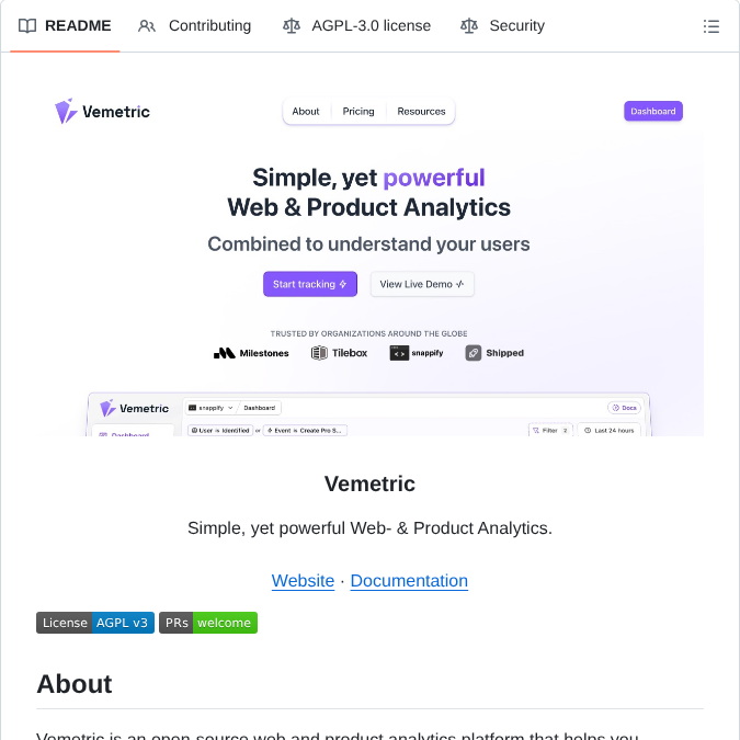 Vemetric Vemetric screenshot
