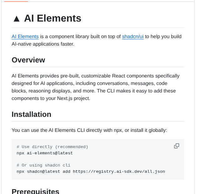 Vercel Ai Elements screenshot