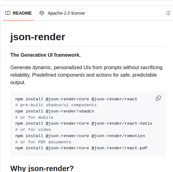 Vercel Labs Json Render screenshot
