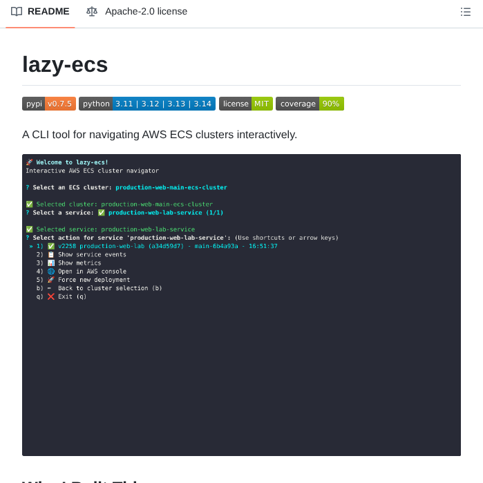 Vertti Lazy Ecs screenshot