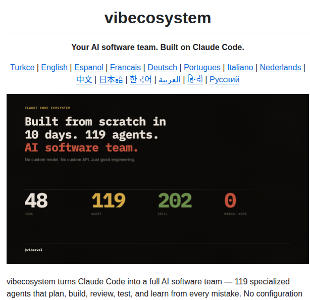 Vibeeval Vibecosystem screenshot