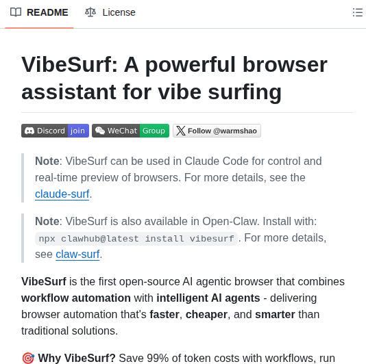 Vibesurf Ai Vibesurf screenshot