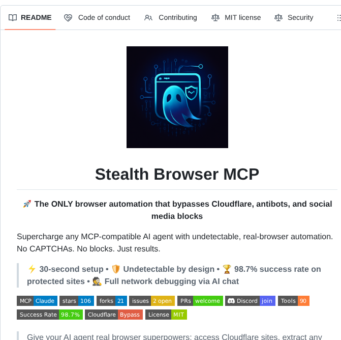 Vibheksoni Stealth Browser Mcp screenshot