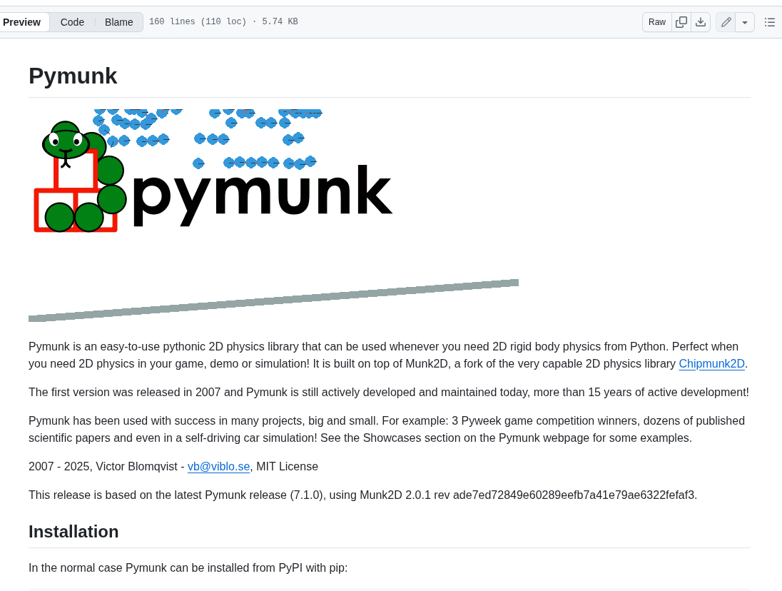 Viblo Pymunk screenshot