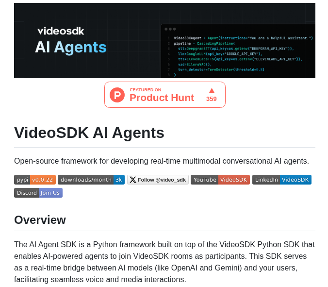 Videosdk Live Agents screenshot