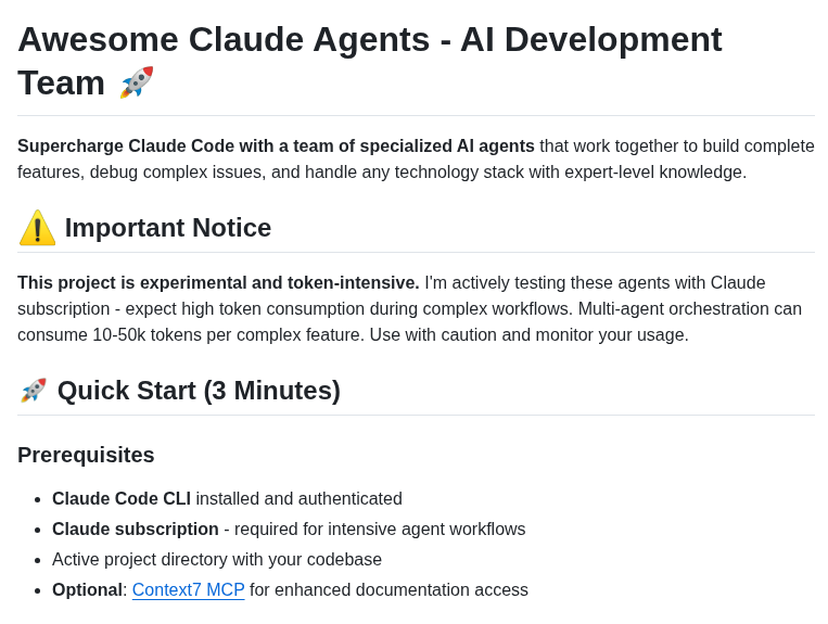 Vijaythecoder Awesome Claude Agents screenshot