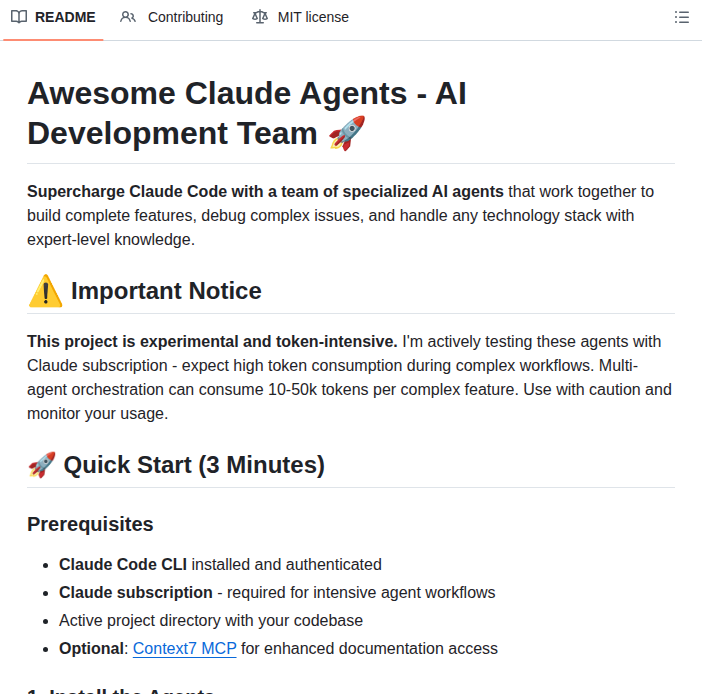 Vijaythecoder Awesome Claude Agents screenshot