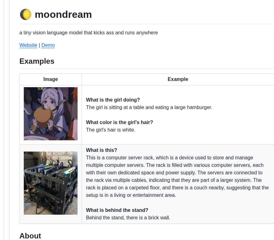 Vikhyat Moondream screenshot