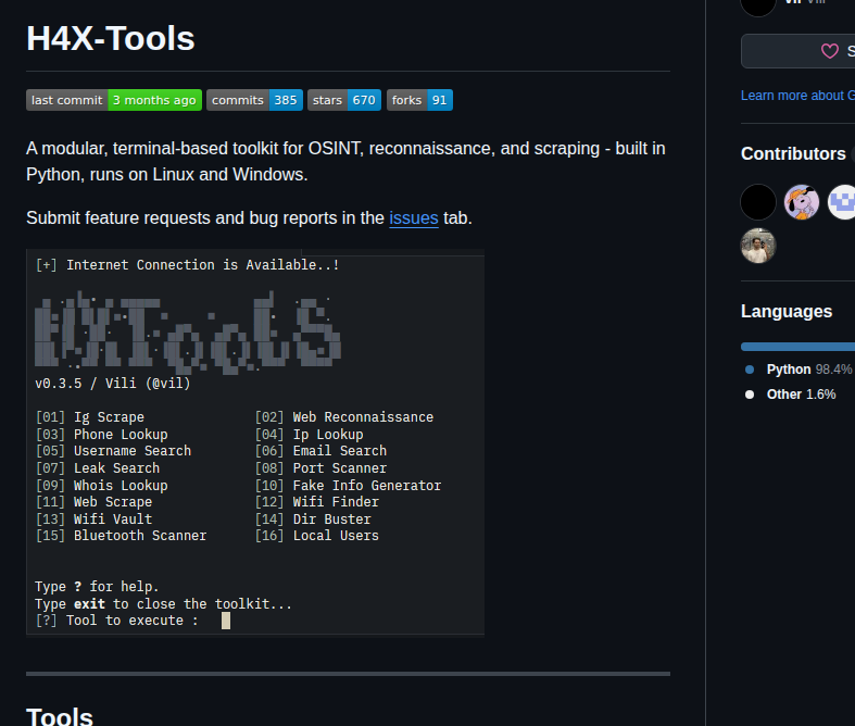 Vil H4x Tools screenshot