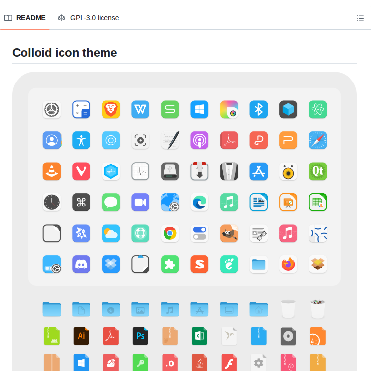 Vinceliuice Colloid Icon Theme screenshot