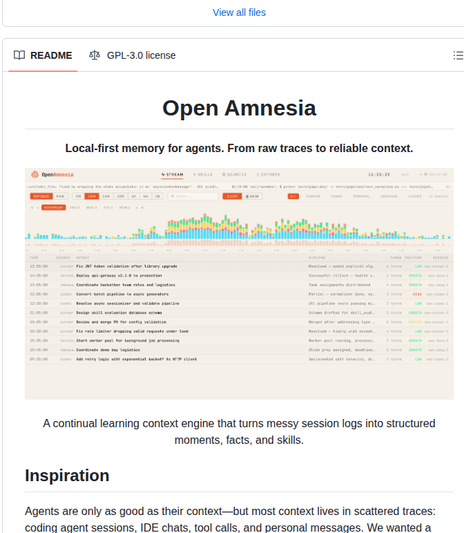 Vincentkoc Openamnesia screenshot