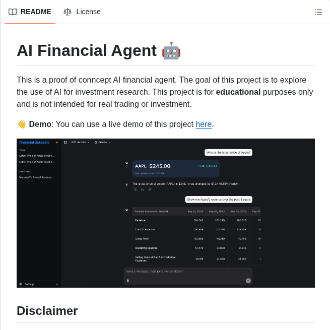 Virattt Ai Financial Agent screenshot