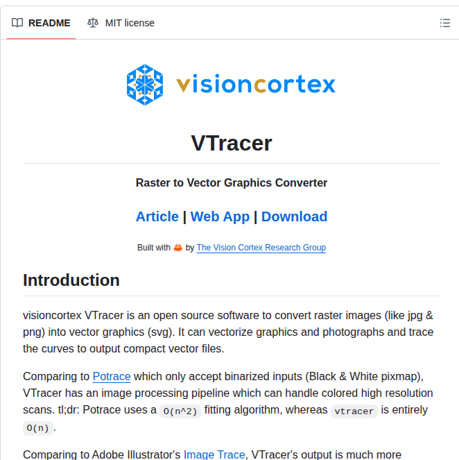 Visioncortex Vtracer screenshot
