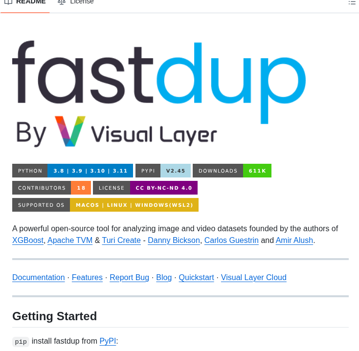Visual Layer Fastdup screenshot