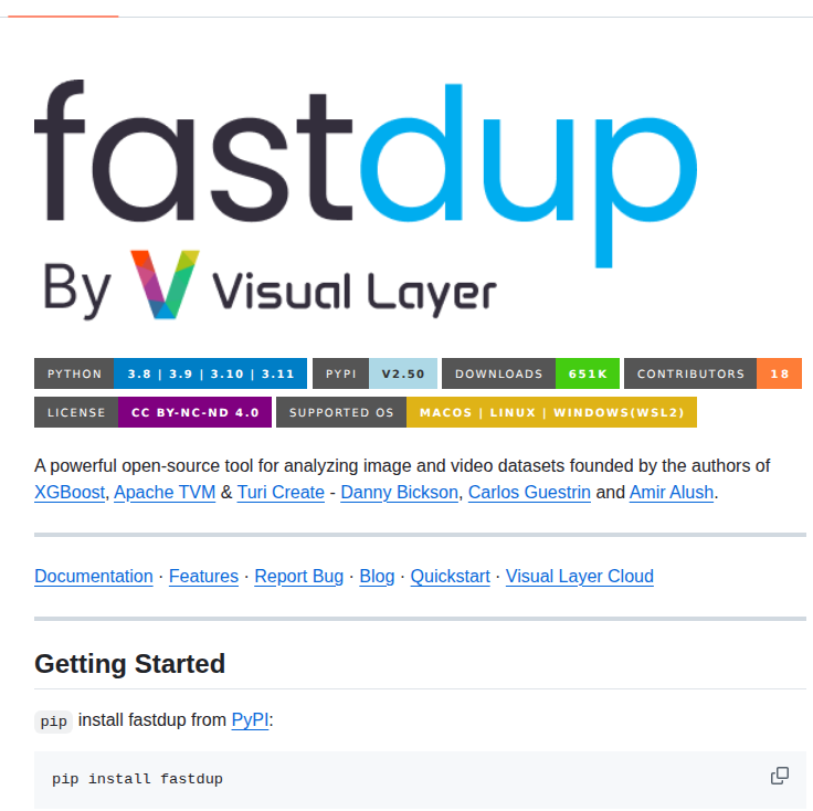 Visual Layer Fastdup screenshot