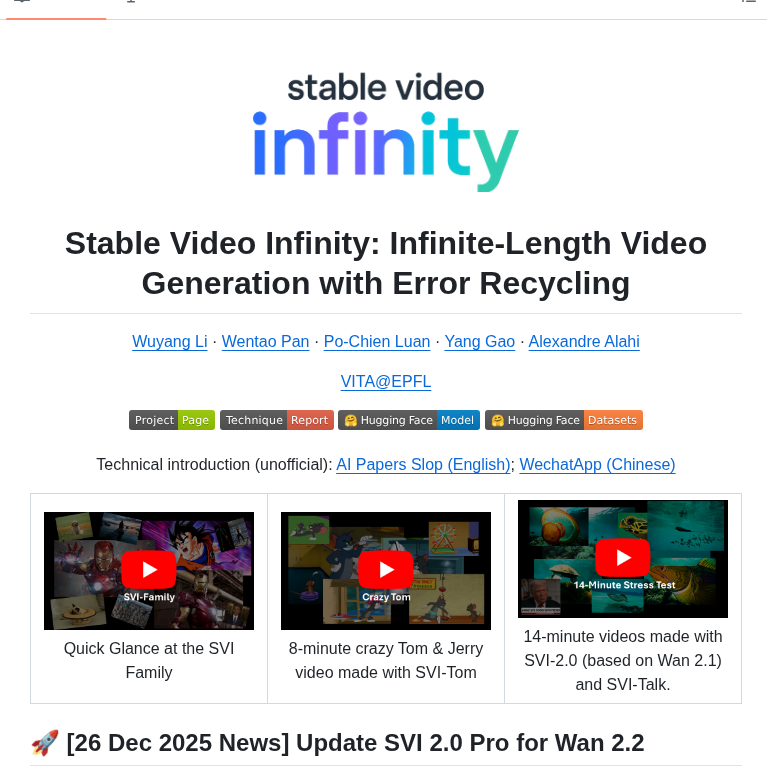Vita Epfl Stable Video Infinity screenshot