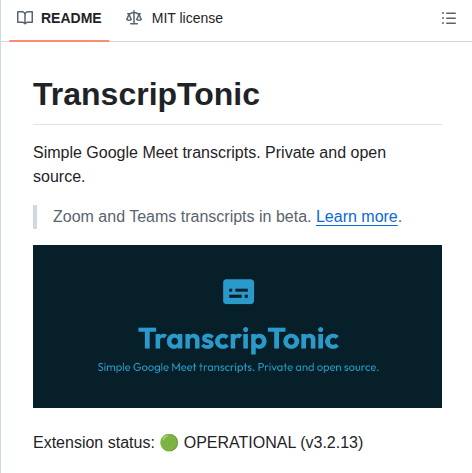 Vivek Nexus Transcriptonic screenshot