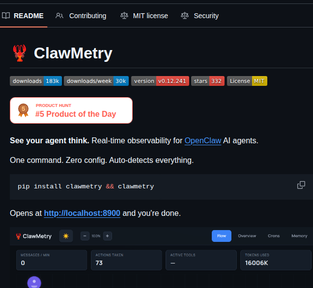 Vivekchand Clawmetry screenshot