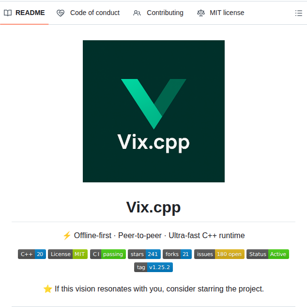 Vixcpp Vix screenshot