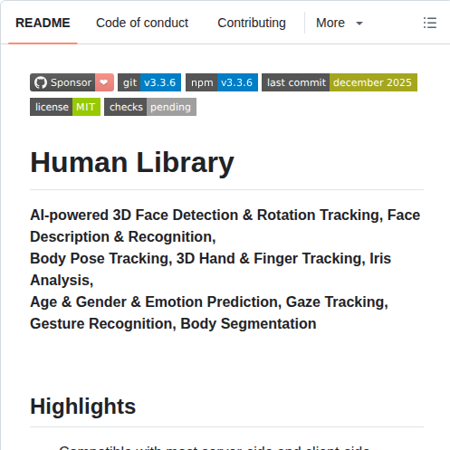 Vladmandic Human screenshot