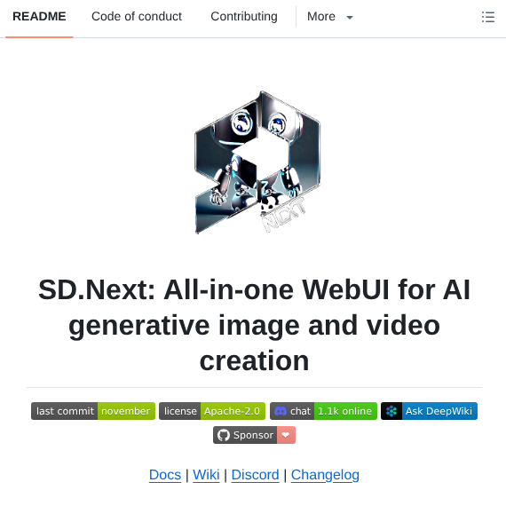 Vladmandic Sdnext screenshot