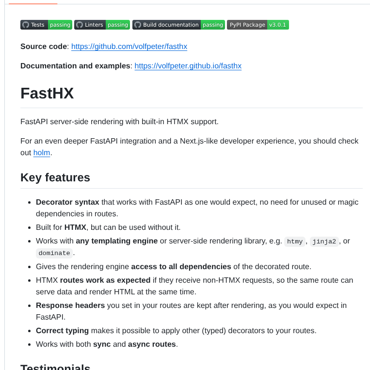 Volfpeter Fasthx screenshot