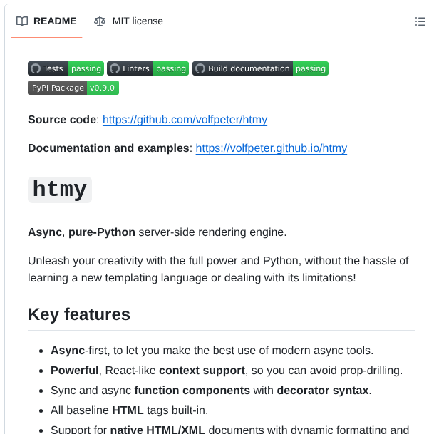 Volfpeter Htmy screenshot