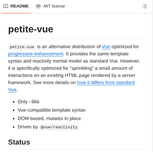 Vuejs Petite Vue screenshot