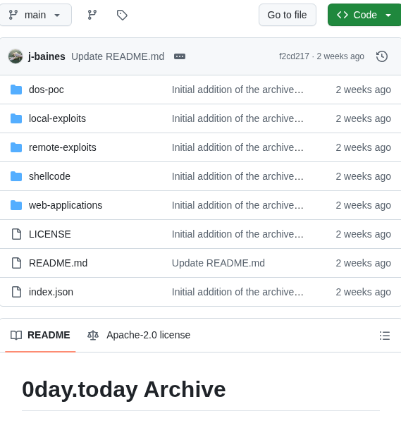 Vulncheck Oss 0day.today.archive screenshot