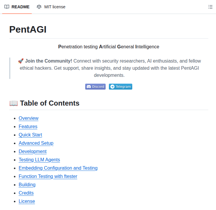 Vxcontrol Pentagi screenshot