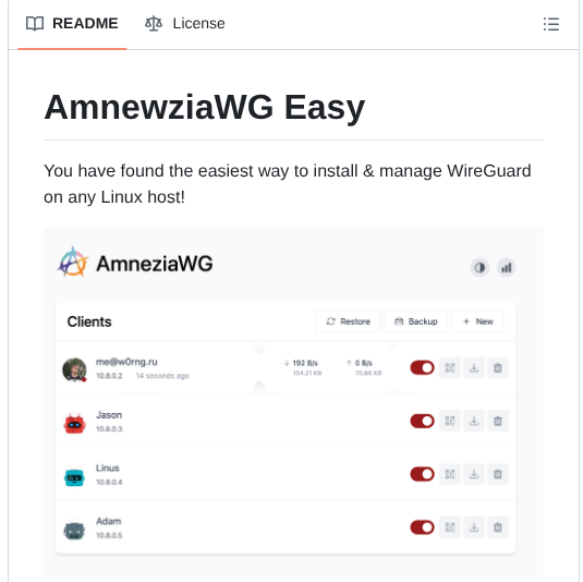 W0rng Amnezia Wg Easy screenshot