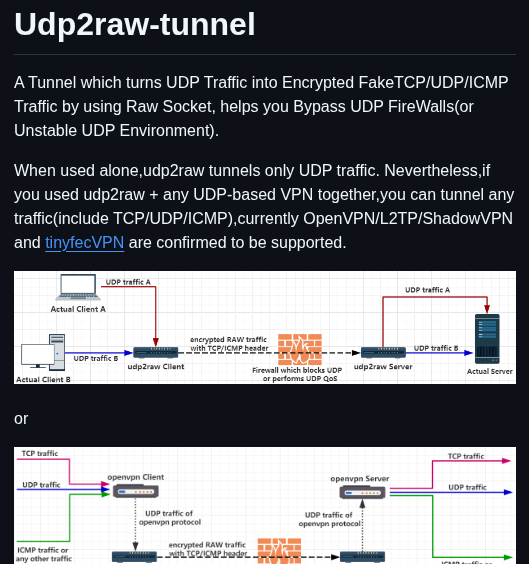 Wangyu  Udp2raw screenshot
