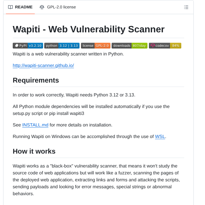 Wapiti Scanner Wapiti screenshot