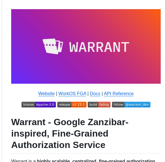 Warrant Dev Warrant screenshot