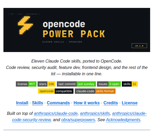 Waybarrios Opencode Power Pack screenshot