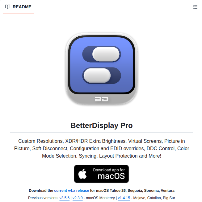 Waydabber Betterdisplay screenshot