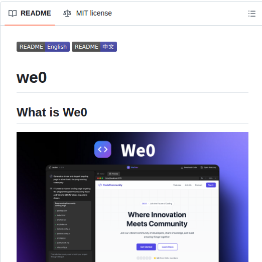 We0 Dev We0 screenshot