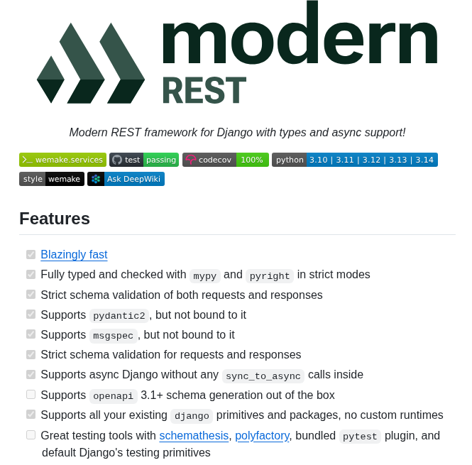 Wemake Services Django Modern Rest screenshot