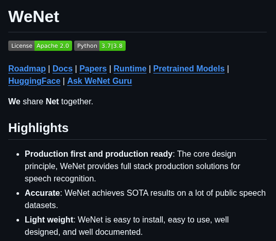 Wenet E2e Wenet screenshot