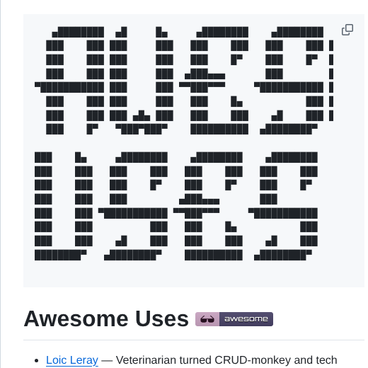 Wesbos Awesome Uses screenshot