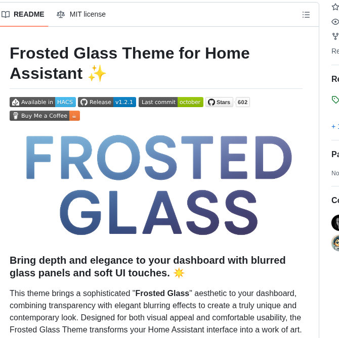Wessamlauf Homeassistant Frosted Glass Themes screenshot