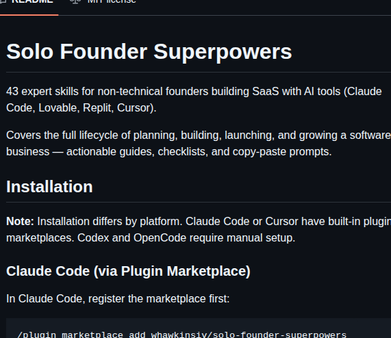 Whawkinsiv Solo Founder Superpowers screenshot