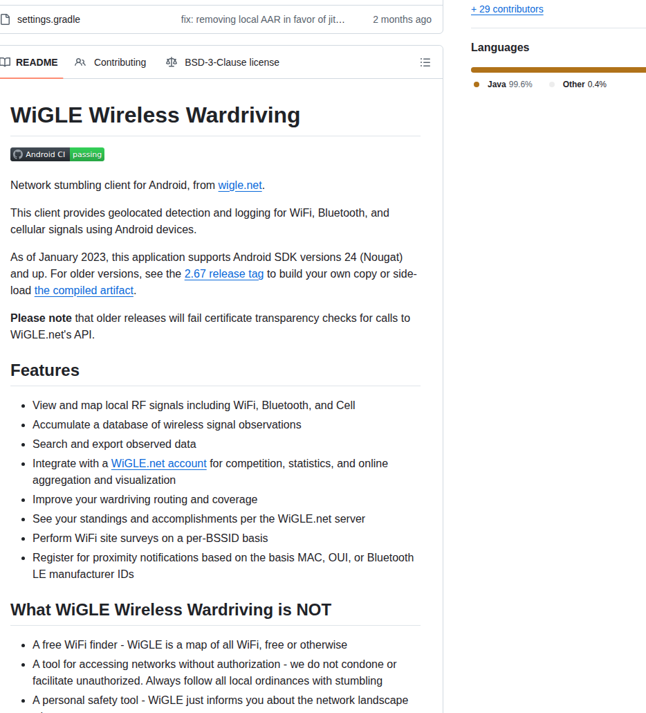 Wiglenet Wigle Wifi Wardriving screenshot