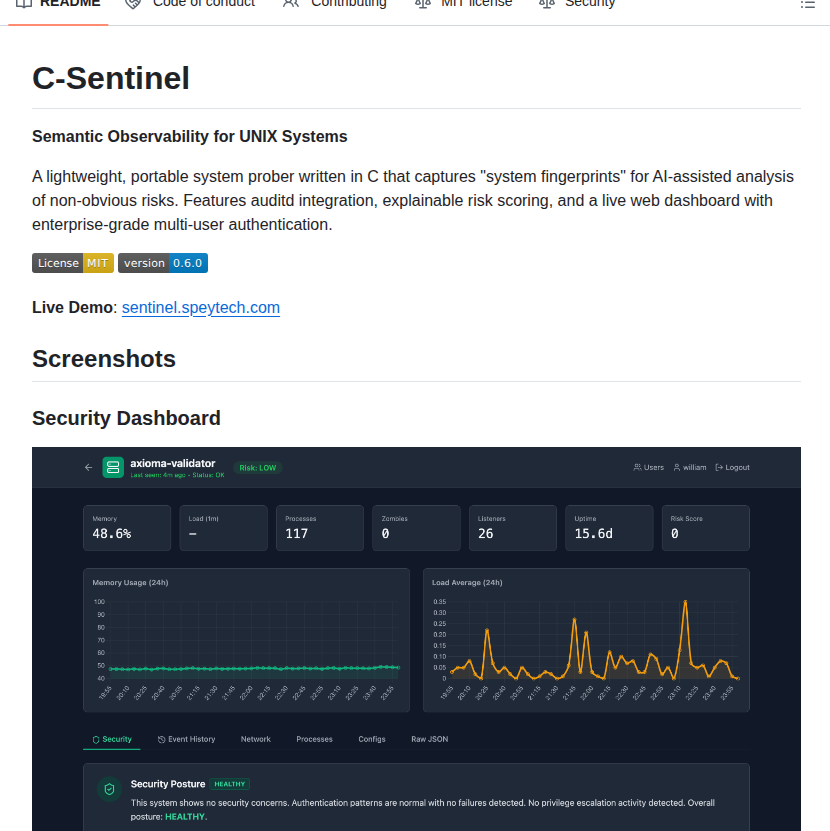Williamofai C Sentinel screenshot