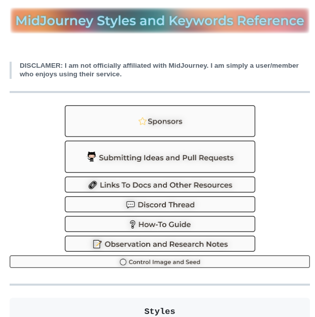 Willwulfken Midjourney Styles And Keywords Reference screenshot