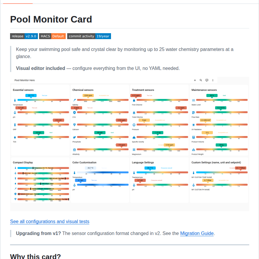 Wilsto Pool Monitor Card screenshot