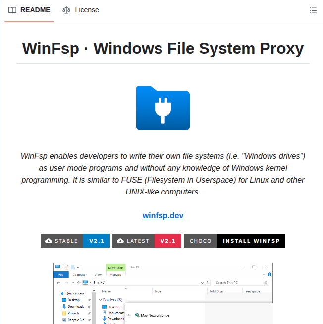 Winfsp Winfsp screenshot
