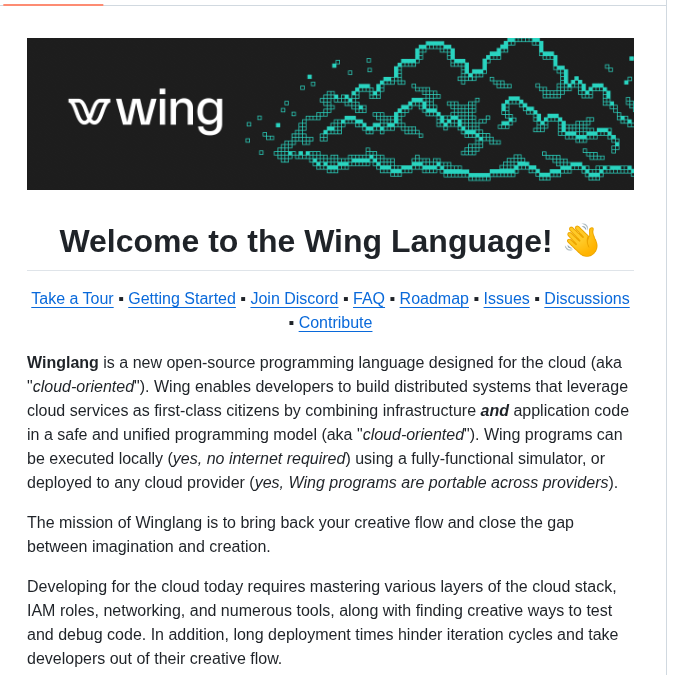Winglang Wing screenshot