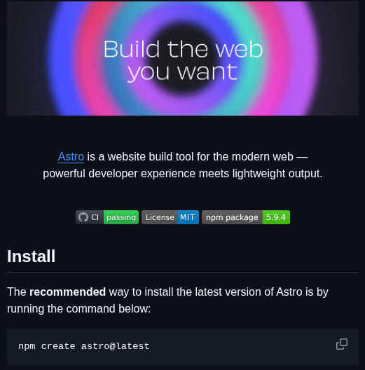 Withastro Astro screenshot