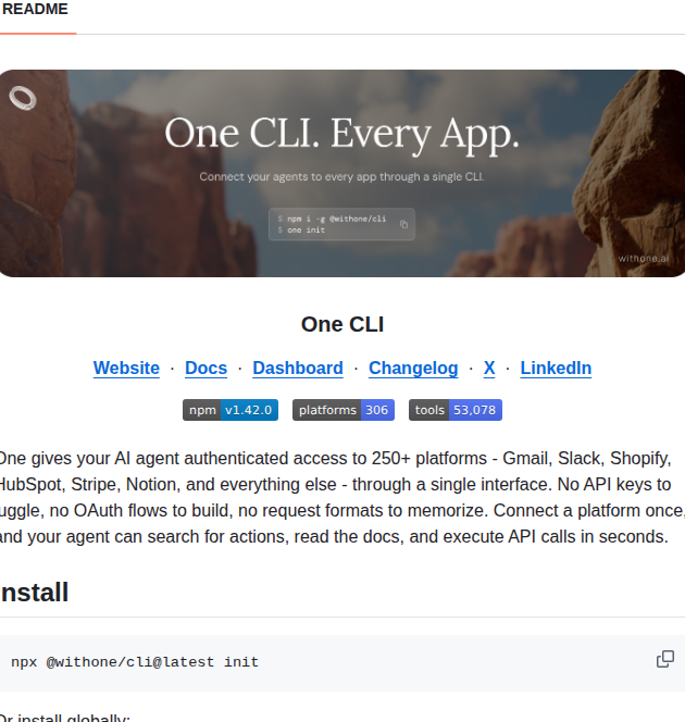 Withoneai Cli screenshot